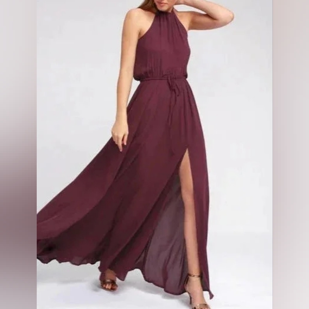 Lulus Essence of Style Plum Purple Maxi, Size Large